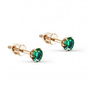 Золотые серьги KABAROVSKY K12-01072-1200 с изумрудом K12-01072-1200 фото