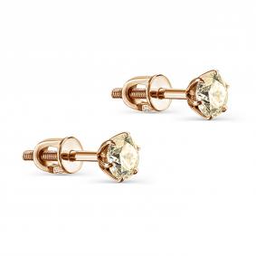 Золотые серьги KABAROVSKY K12-01072-9200 с бриллиантом K12-01072-9200 фото