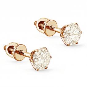 Золотые серьги KABAROVSKY K12-01073-9200 с бриллиантом K12-01073-9200 фото