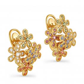 Серьги из лимонного серебра KABAROVSKY K12-012-0987 с Swarovski K12-012-0987 фото