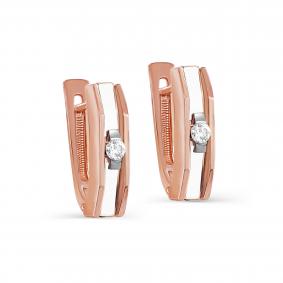 Золотые серьги KABAROVSKY K12-01784-1010 с бриллиантом и эмалью K12-01784-1010 фото