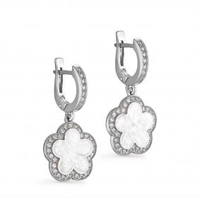 Серебряные серьги KABAROVSKY K12-028-7910 с фианитом и эмалью K12-028-7910 фото