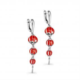 Серебряные серьги KABAROVSKY K12-049-0018 с эмалью K12-049-0018 фото