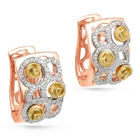 Золотые серьги KABAROVSKY K12-0711-1000 с бриллиантом K12-0711-1000 фото