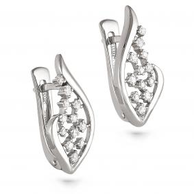 Серебряные серьги KABAROVSKY K12-073-8100 с фианитом K12-073-8100 фото