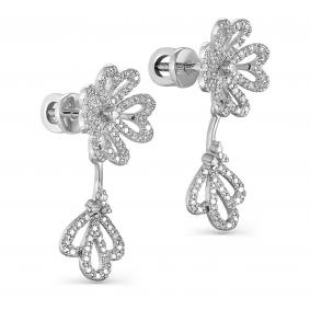 Серебряные серьги KABAROVSKY K12-095-8100 с Swarovski K12-095-8100 фото