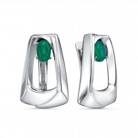 Серебряные серьги KABAROVSKY K12-1011-4289 с агатом K12-1011-4289 фото