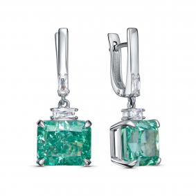 Серебряные серьги KABAROVSKY с бриллианитом и фианитом K12-1035-13300 K12-1035-13300 фото