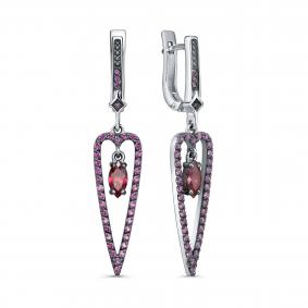 Серебряные серьги KABAROVSKY K12-1051-0289 с фианитом и Swarovski K12-1051-0289 фото