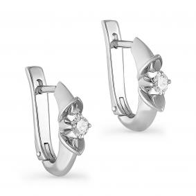 Серьги из белого золота KABAROVSKY K12-1060-1000 с бриллиантом K12-1060-1000 фото