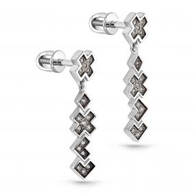 Серьги из белого золота KABAROVSKY K12-11021-1000 с бриллиантом K12-11021-1000 фото