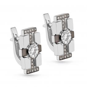 Серьги из белого золота KABAROVSKY K12-11049-1000 с бриллиантом K12-11049-1000 фото
