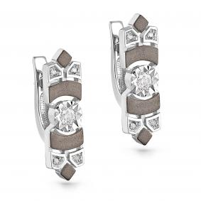 Серьги из белого золота KABAROVSKY K12-11052-1000 с бриллиантом K12-11052-1000 фото