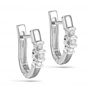 Серьги из белого золота KABAROVSKY K12-1106-1000 с бриллиантом K12-1106-1000 фото