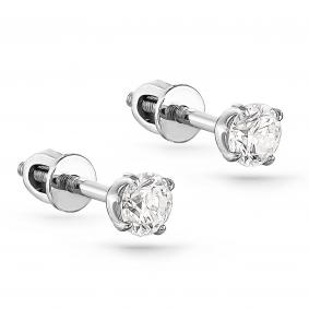 Серьги из белого золота KABAROVSKY K12-11068-1000 с бриллиантом K12-11068-1000 фото