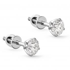 Серьги из белого золота KABAROVSKY K12-11070-1000 с бриллиантом K12-11070-1000 фото