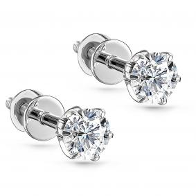 Серьги из белого золота KABAROVSKY K12-11071-1000 с бриллиантом K12-11071-1000 фото
