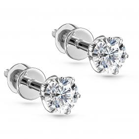 Серьги из белого золота KABAROVSKY K12-11072-1000 с бриллиантом K12-11072-1000 фото