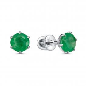 Серьги из белого золота KABAROVSKY K12-11073-1200 с изумрудом K12-11073-1200 фото