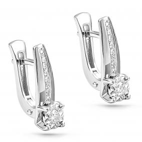 Серьги из белого золота KABAROVSKY K12-11086-1000 с бриллиантом K12-11086-1000 фото