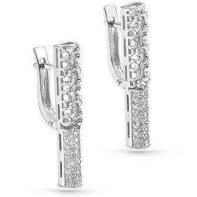Серьги из белого золота KABAROVSKY K12-11092-1000 с бриллиантом K12-11092-1000 фото
