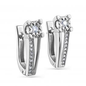 Серьги из белого золота KABAROVSKY K12-11104-1000 с бриллиантом K12-11104-1000 фото
