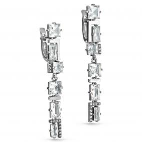 Серьги из белого золота KABAROVSKY K12-11109-5500 с бриллиантом и горным хрусталём K12-11109-5500 фото