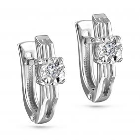 Серьги из белого золота KABAROVSKY K12-11111-1000 с бриллиантом K12-11111-1000 фото