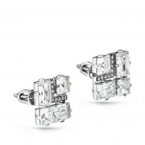 Серьги из белого золота KABAROVSKY K12-11112-5500 с бриллиантом и горным хрусталём K12-11112-5500 фото