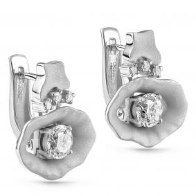 Серьги из белого золота KABAROVSKY K12-11135-1000 с бриллиантом K12-11135-1000 фото