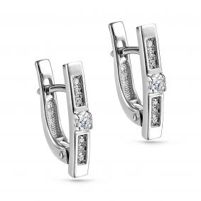 Серьги из белого золота KABAROVSKY K12-11204-1000 с бриллиантом K12-11204-1000 фото