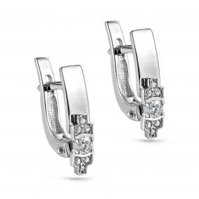 Серьги из белого золота KABAROVSKY K12-11205-1000 с бриллиантом K12-11205-1000 фото