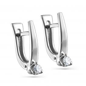 Серьги из белого золота KABAROVSKY K12-11208-1000 с бриллиантом K12-11208-1000 фото