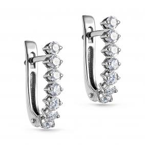 Серьги из белого золота KABAROVSKY K12-11212-1000 с бриллиантом K12-11212-1000 фото