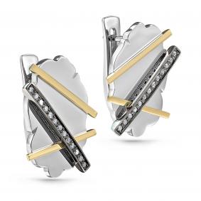 Серьги из белого золота KABAROVSKY K12-11220-1000 с бриллиантом K12-11220-1000 фото