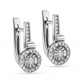 Серьги из белого золота KABAROVSKY K12-11276-1000 с бриллиантом K12-11276-1000 фото