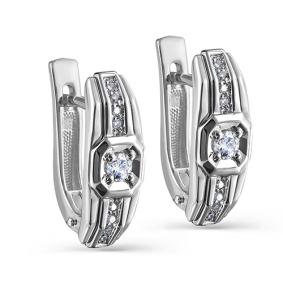 Серьги из белого золота KABAROVSKY K12-11295-1000 с бриллиантом K12-11295-1000 фото