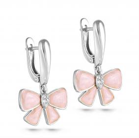 Серебряные серьги KABAROVSKY K12-113-7911 с фианитом и эмалью K12-113-7911 фото