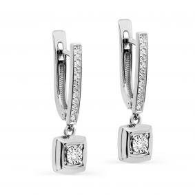 Серьги из белого золота KABAROVSKY K12-11484-1000 с бриллиантом K12-11484-1000 фото