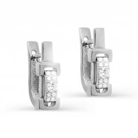 Серьги из белого золота KABAROVSKY K12-11511-1000 с бриллиантом K12-11511-1000 фото