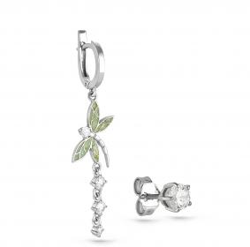 Серебряные серьги KABAROVSKY K12-116-7908 с фианитом и эмалью K12-116-7908 фото