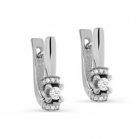 Серьги из белого золота KABAROVSKY K12-11644-1000 с бриллиантом K12-11644-1000 фото