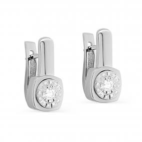 Серьги из белого золота KABAROVSKY K12-11671-1000 с бриллиантом K12-11671-1000 фото