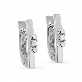 Серьги из белого золота KABAROVSKY K12-11711-1000 с бриллиантом K12-11711-1000 фото