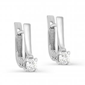 Серьги из белого золота KABAROVSKY K12-11740-1000 с бриллиантом K12-11740-1000 фото