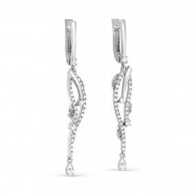 Серьги из белого золота KABAROVSKY K12-11765-1000 с бриллиантом K12-11765-1000 фото