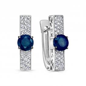 Золотые серьги KABAROVSKY K12-11789-1100 с бриллиантом и сапфиром K12-11789-1100 фото