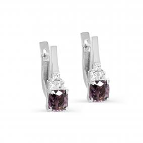 Серьги из белого золота KABAROVSKY K12-11830-21700 с бриллиантом и шпинелью K12-11830-21700 фото