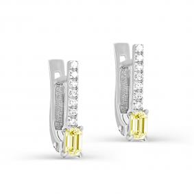 Серьги из белого золота KABAROVSKY K12-11881-6300 с бриллиантом и сапфиром K12-11881-6300 фото