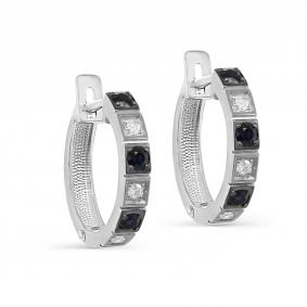 Золотые серьги KABAROVSKY K12-11911-1189 с бриллиантом и сапфиром K12-11911-1189 фото